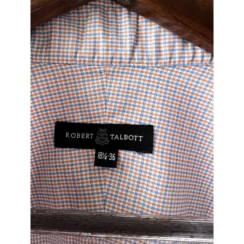 Robert Talbott Carmel Shirt Mens Size 18.5 /36 White Plaid Button Up Long Sleeve - Picture 5 of 7